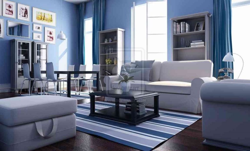 Blue Living Room Decor Ideas Elegant Apply the Blue Color for A Cool Living Room Interior