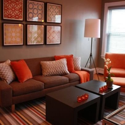Brown Living Room Decor Ideas Luxury Living Room Brown and orange Design Remodel