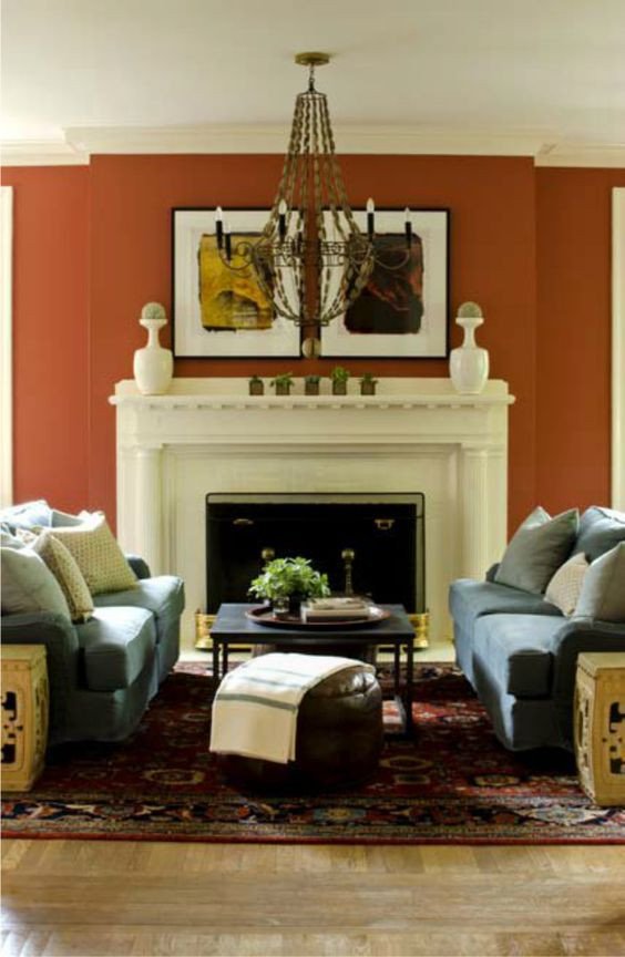 Burnt orange Living Room Decor Beautiful Burnt orange Wall Close Enough for Us Decorology