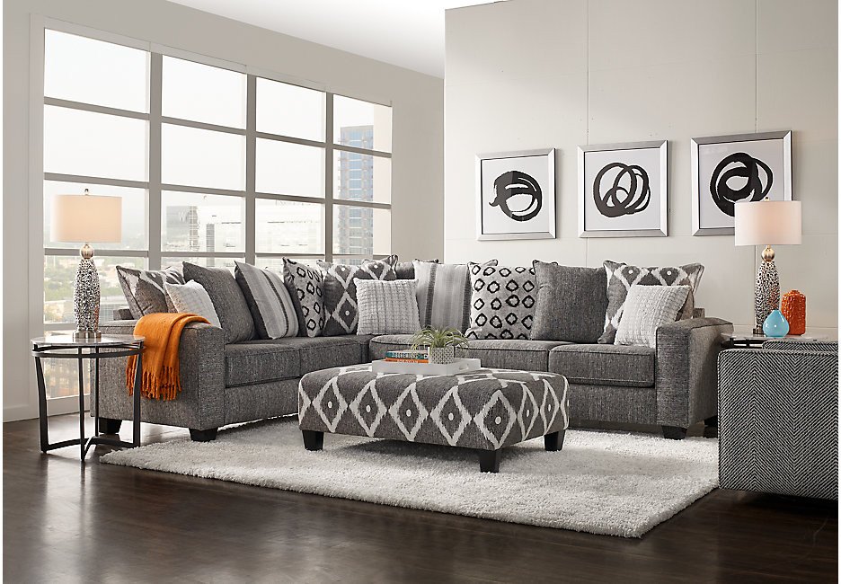 Grey Couch Living Room Decor Beautiful Carole Court Gray 3 Pc Sectional Living Room Living Room