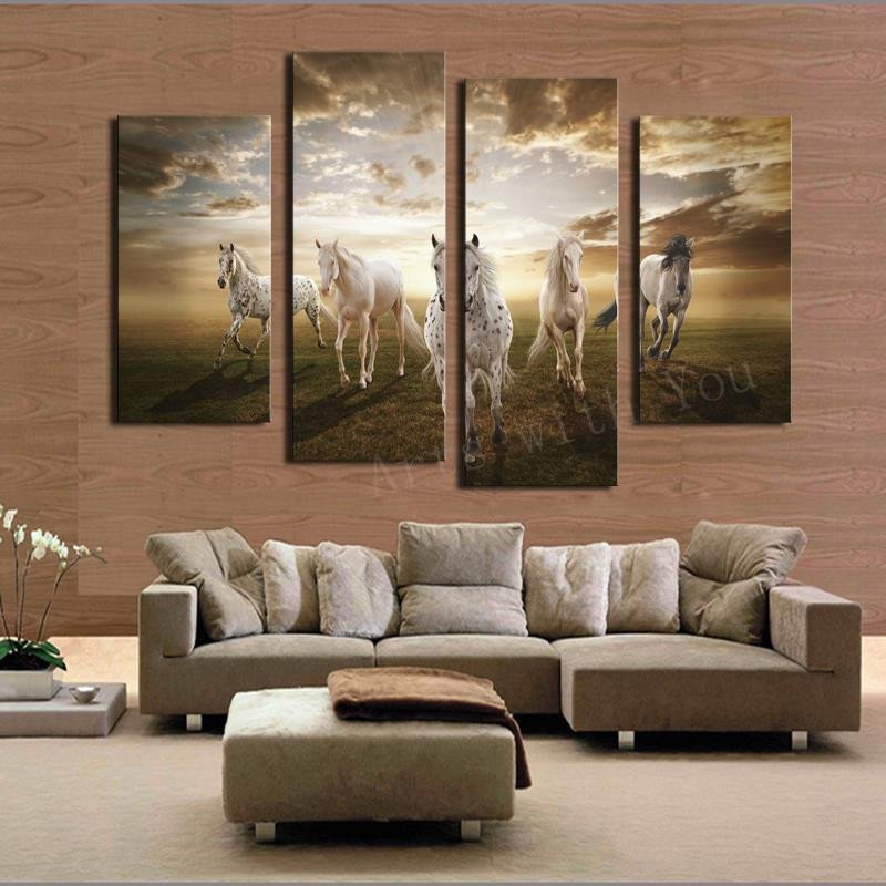 Horse Decor for Living Room Lovely 2017 Real Paintings Unframed Running Horse Hd Home