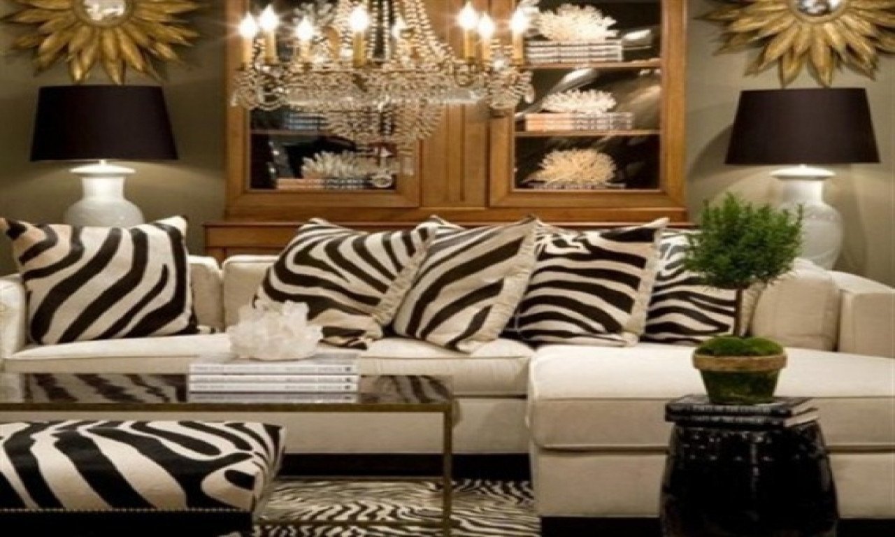 Red And Leopard Print Living Room