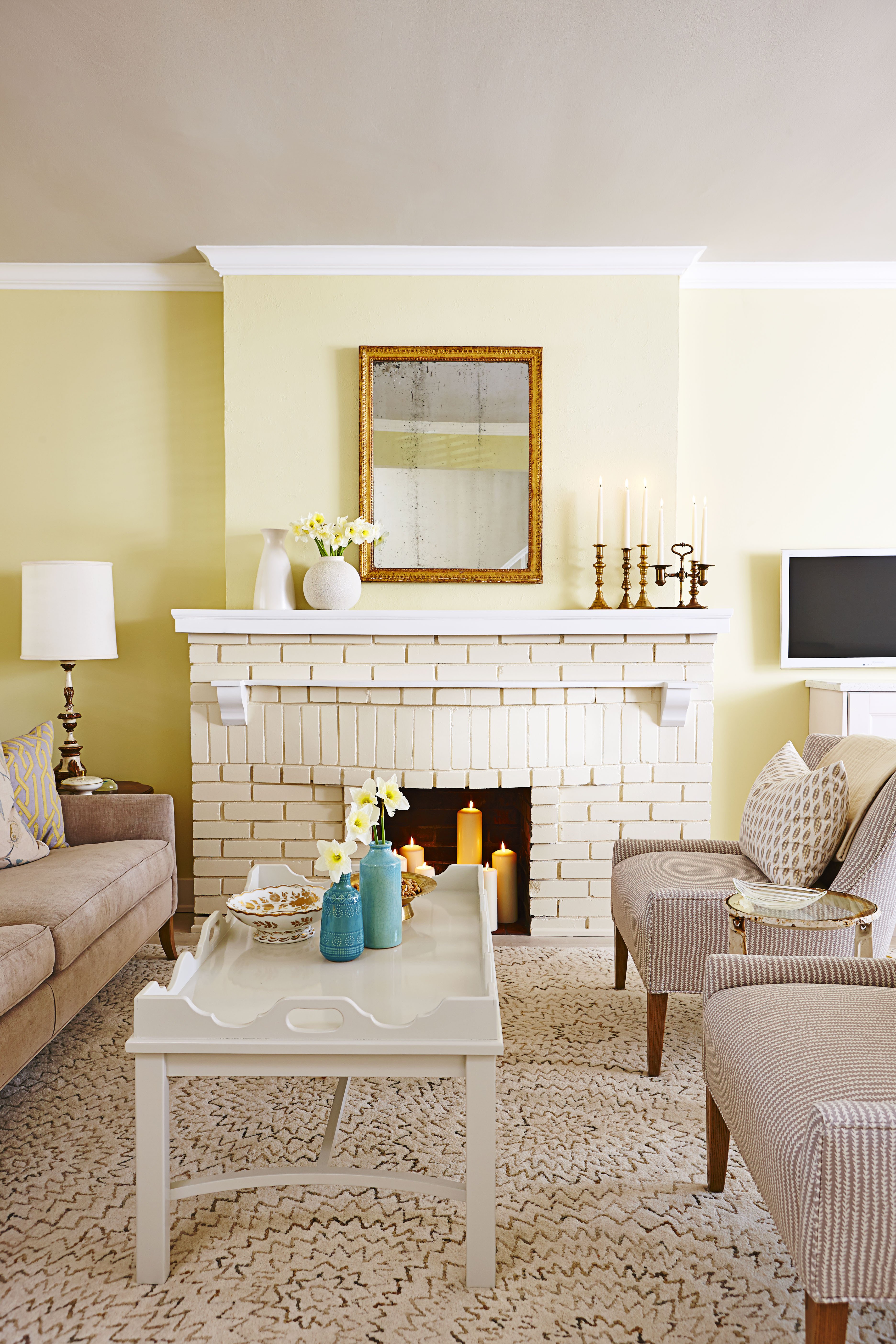 Living Room Decor with Fireplace Beautiful Design Tricks From Sarah Richardson Sunny Serene House tour