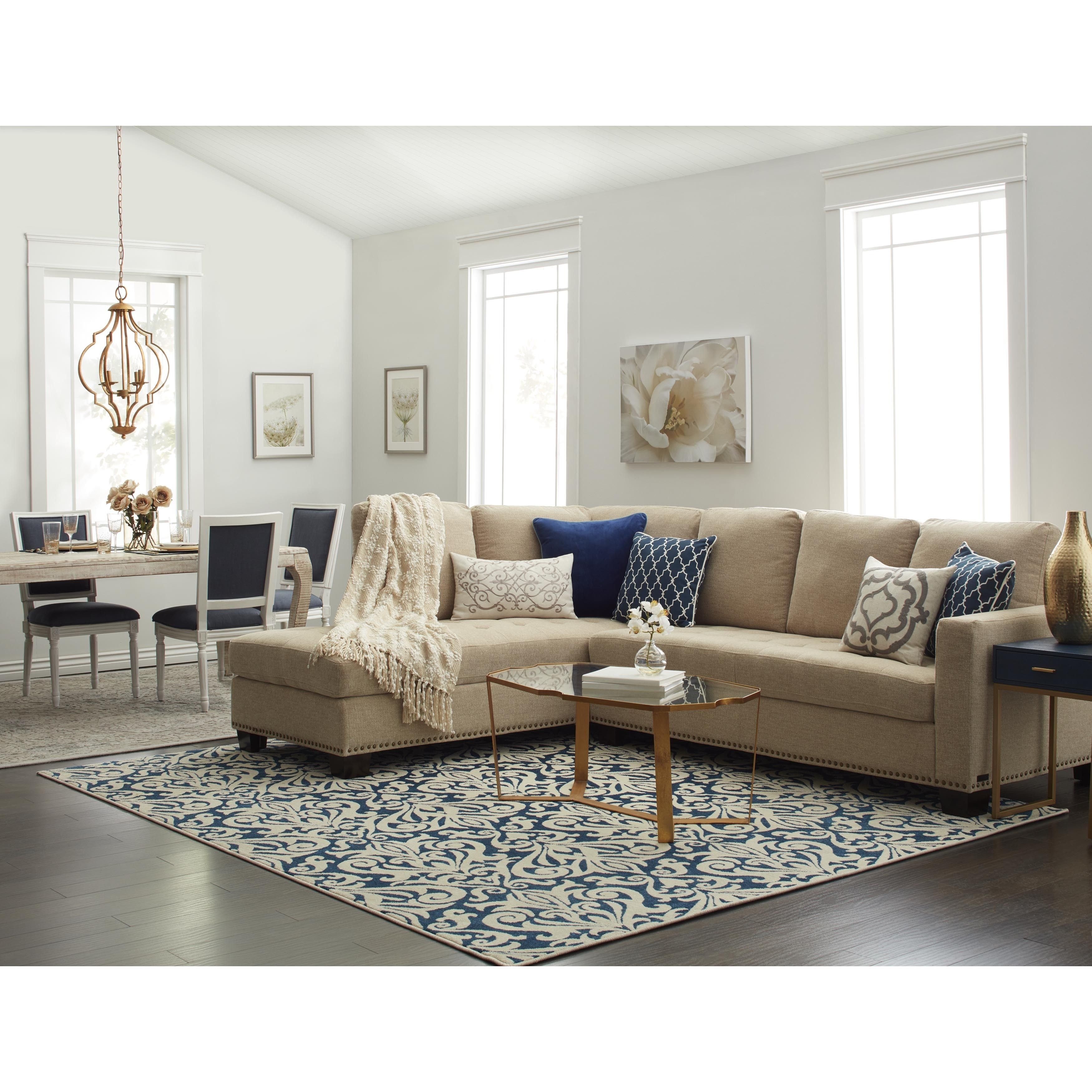 Living Room Decor with Sectional Inspirational Abbyson Claridge Fabric Sectional In 2019