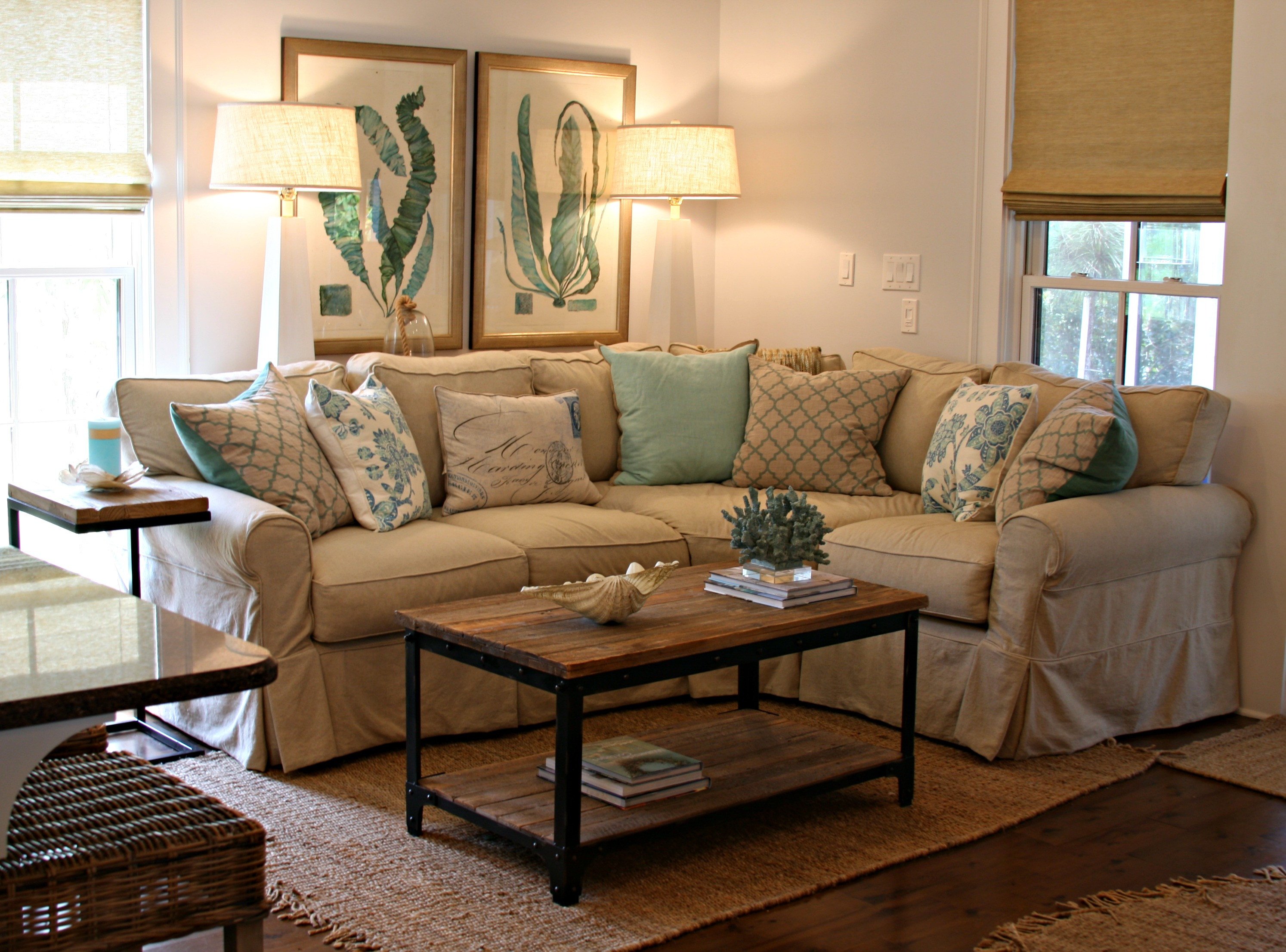 Living Room Decor with Sectional Lovely Watersound Beach Cottage Interior Design by andrea