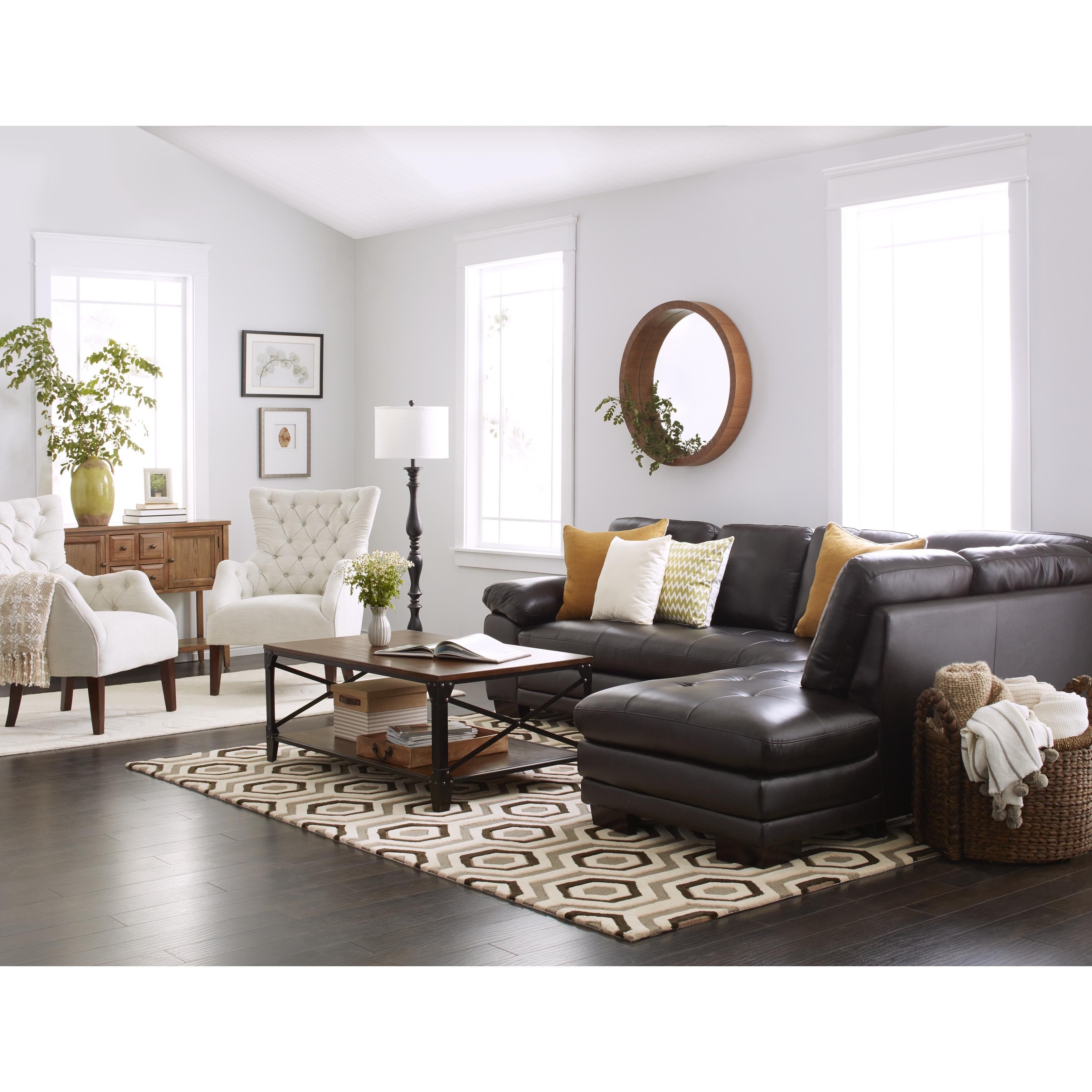 Living Room Decor with Sectional New Abbyson Devonshire Leather Tufted Sectional In 2019
