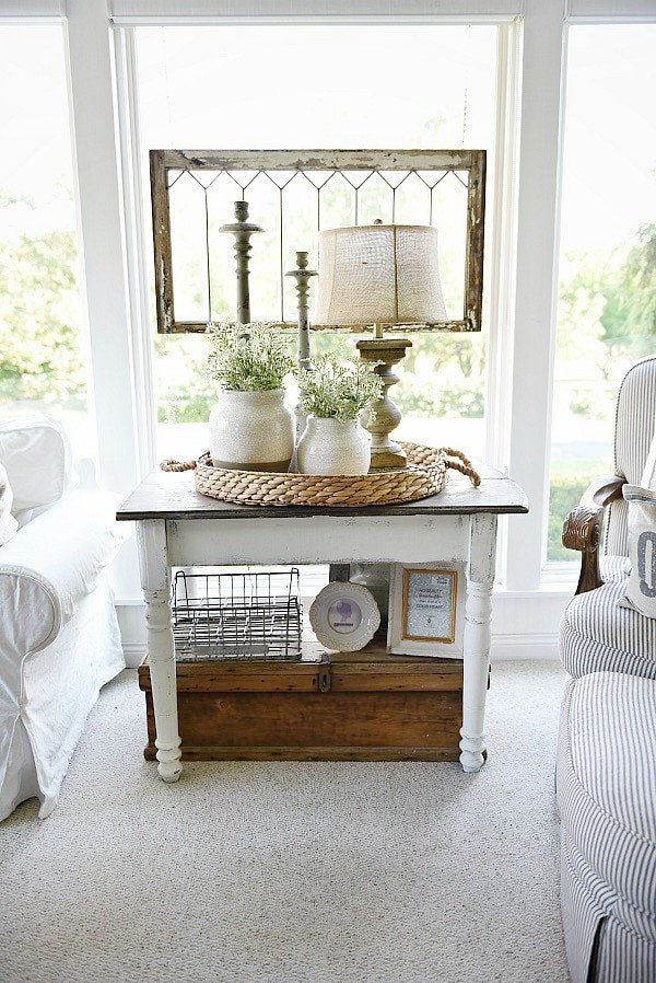 Living Room End Table Decor Beautiful White Farmhouse End Table