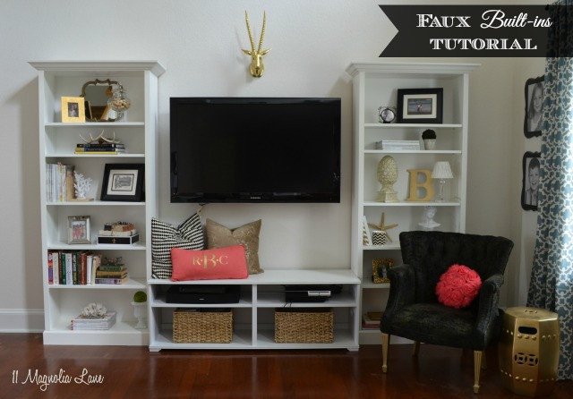 Living Room Ideas Shelves Elegant &quot;faux&quot; Built In Living Room Shelves Tutorial