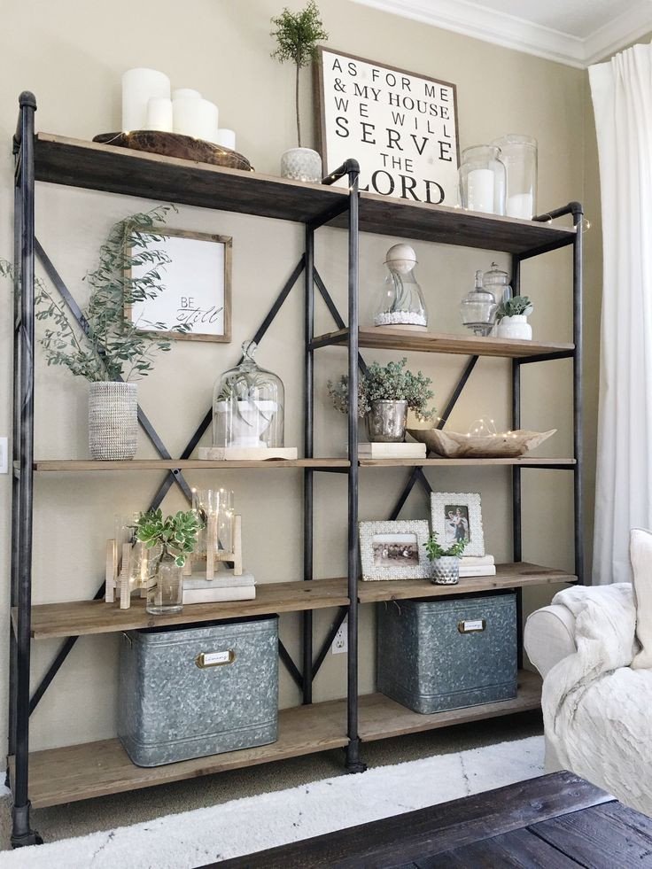 Living Room Ideas Shelves Lovely Best 25 Industrial Bookshelf Ideas On Pinterest