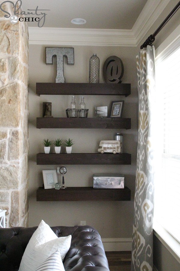 Living Room Ideas Shelves New Diy Floating Shelves for My Living Room Shanty 2 Chic