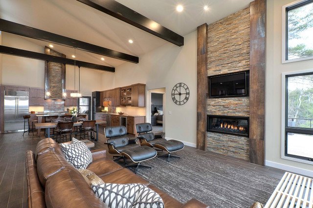 Modern Rustic Decor Living Room Awesome Rustic Modern Retreat Rustic Living Room Other by