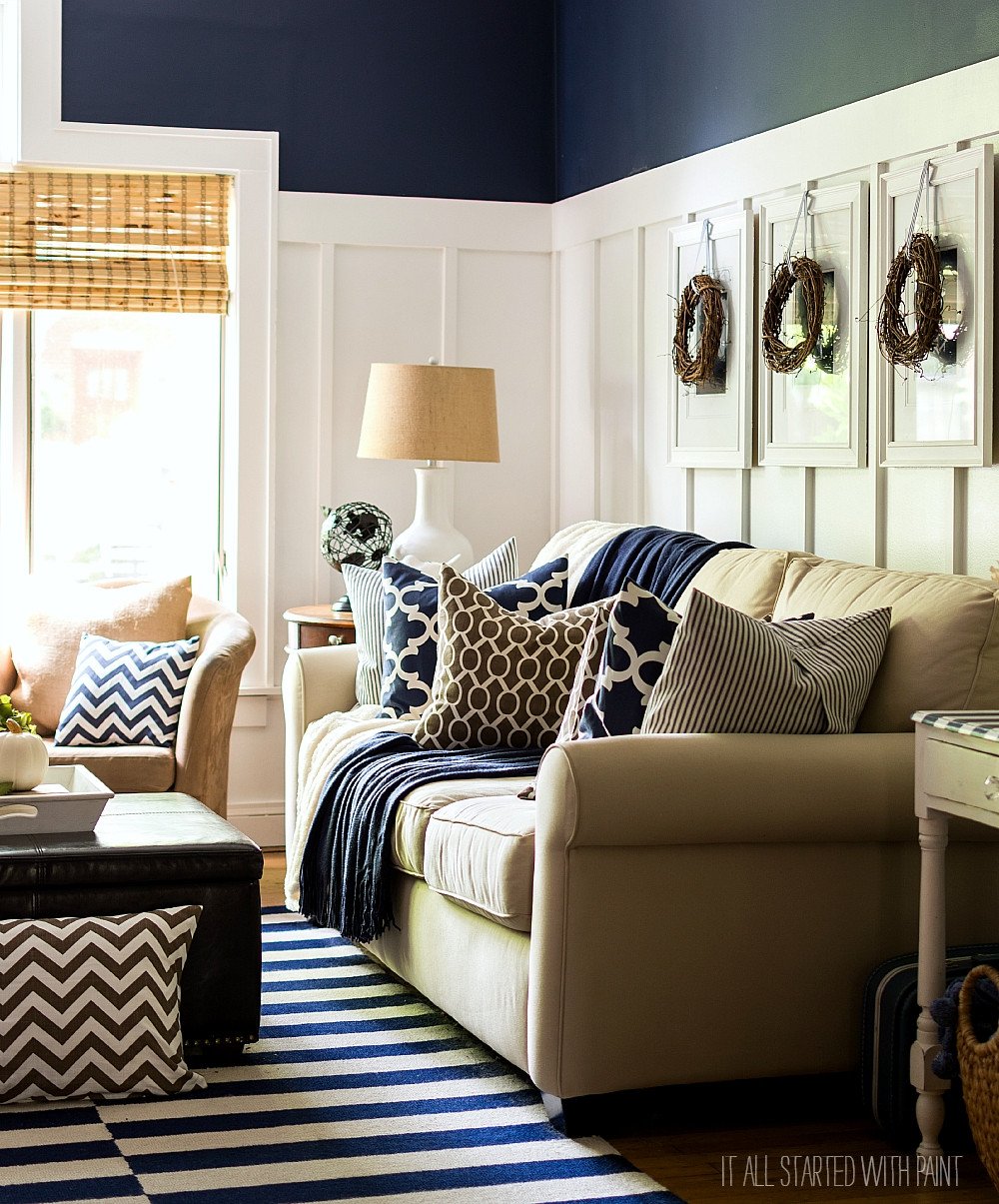 Navy Blue Living Room Decor Awesome Fall Decor In Navy and Blue