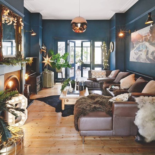 35 Elegant Navy Blue Living Room Decor