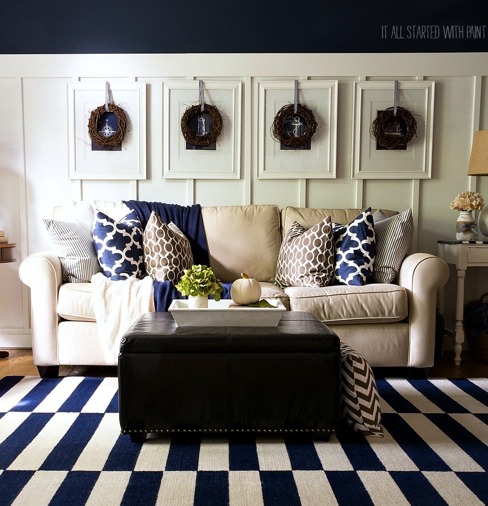 Navy Blue Living Room Decor Beautiful Fall Decor In Navy and Blue