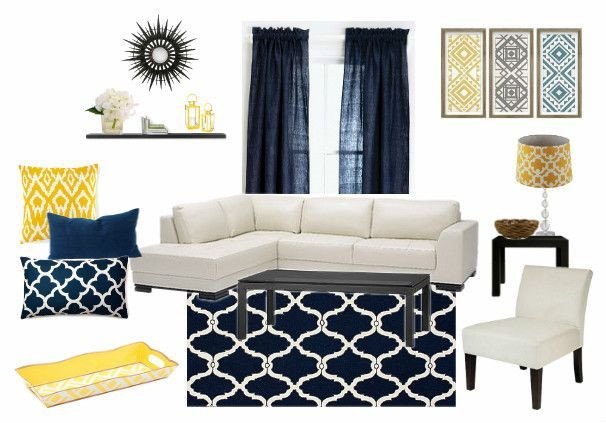 Navy Blue Living Room Decor Elegant Blue and Yellow Living Room Decor My Design Done with