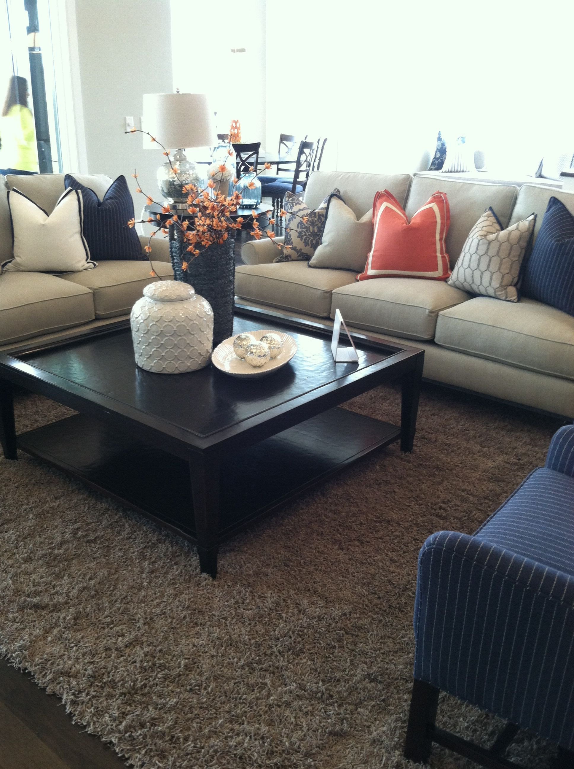 Navy Blue Living Room Decor Elegant orange and Navy Blue Accent for Family Room Looks so