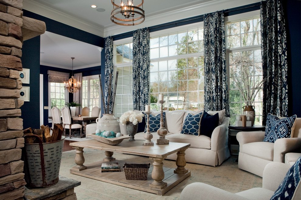 35 Elegant Navy Blue Living Room Decor Findzhome