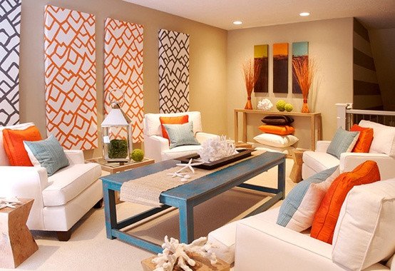 Orange Decor for Living Room Best Of Modern Coastal Decor