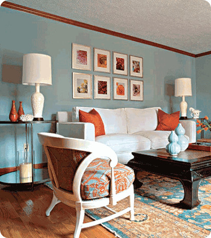 Orange Decor for Living Room Fresh Color Spotlight orange with Blue
