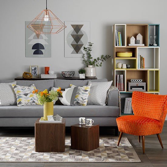Orange Decor for Living Room Luxury Grey Living Room with orange Chair