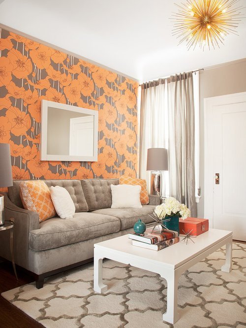 Orange Decor for Living Room Unique Gray and orange Living Room Home Design Ideas