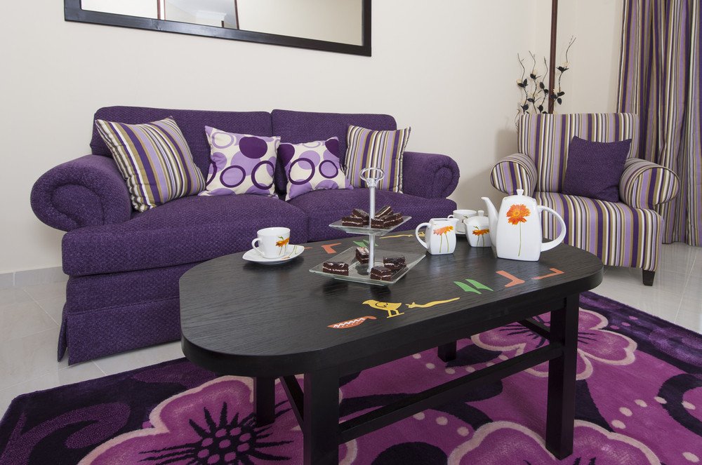 Purple Decor for Living Room Fresh Design with Purple