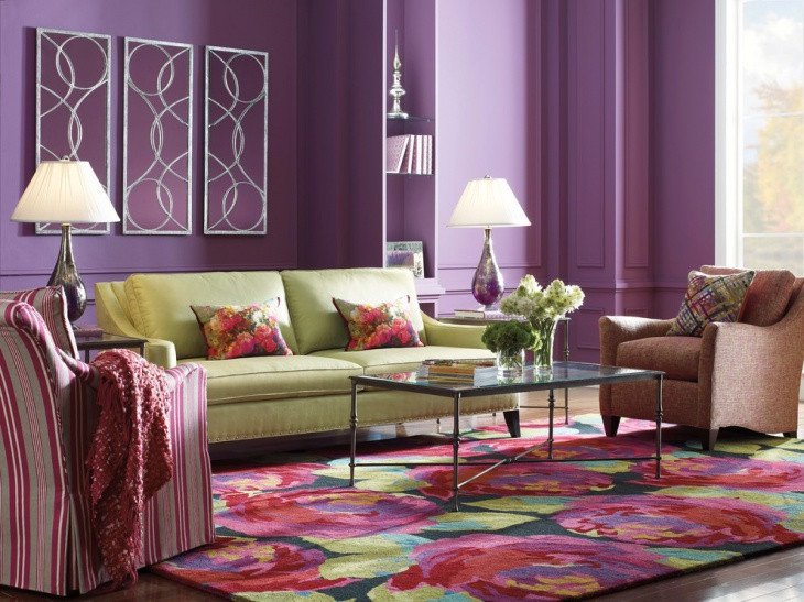 Purple Wall Decor Living Room Elegant 18 Purple Living Room Designs Ideas