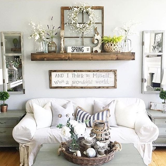 Rustic Living Room Wall Decor Awesome Rustic Wall Decor Idea Featuring Reclaimed Window Frames