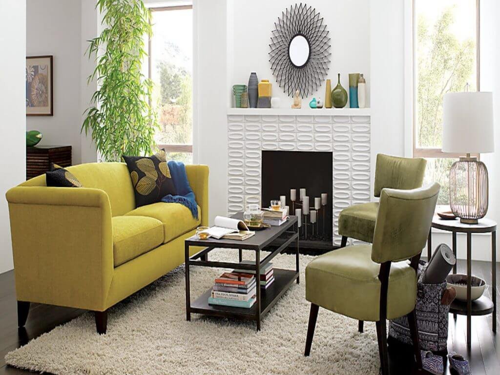 Awesome Small Living Room Ideas Fresh Awesome Small White Living Room Interior Design Ideas with Yellow Leather sofa Furniture Yellow