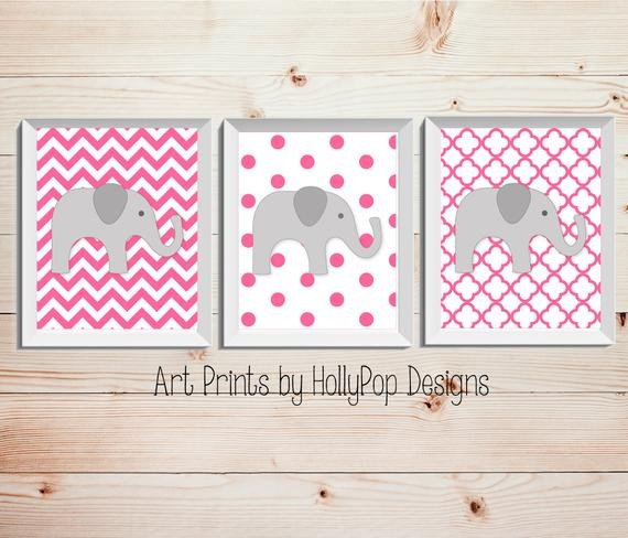 Baby Girl Room Wall Decor New Baby Girl Nursery Wall Decor Bright Pink Nursery Art Prints