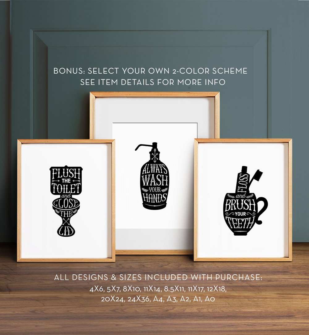 Bathroom Wall Art and Decor Awesome Bathroom Wall Decor Printable Art Gallery Prints Set Of 3