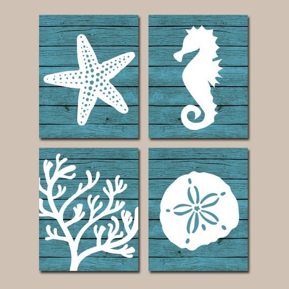 Beach Wall Decor for Bathroom Awesome Beach Bathroom Wall Art Canvas or Prints Nautical Coastal