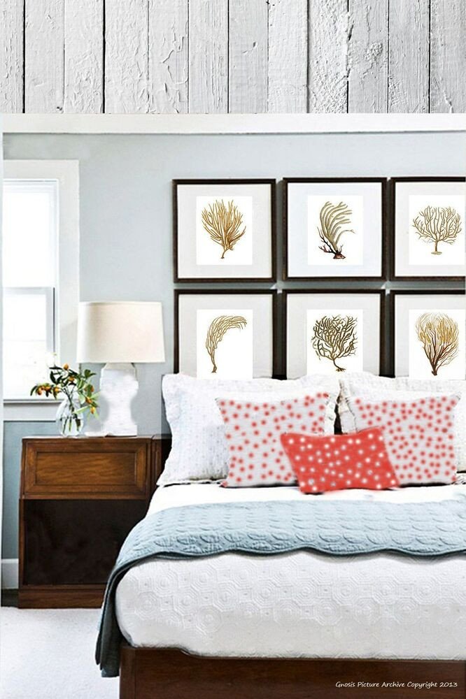 Wall hanging beach decor Set of 6 Sea Coral art prints neutral nautical decor