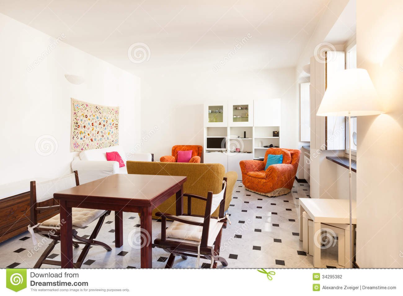 Beautiful Comfortable Living Room Fresh Interior Beautiful Apartment Stock Graphy Image