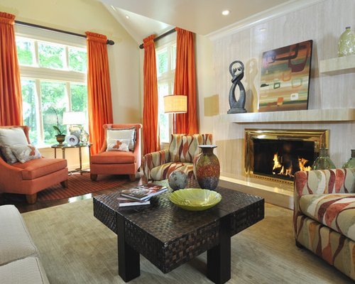 Beigh Modern Living Room Decorating Ideas Luxury orange Curtains Home Design Ideas Remodel and Decor