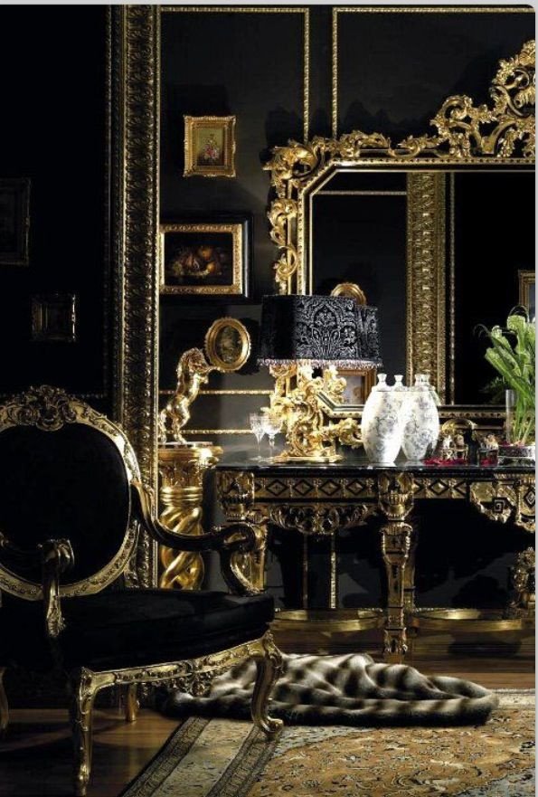 Black and gold room Black and Gold