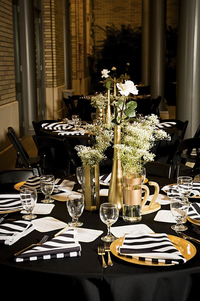 Black and Gold Wedding Decor Elegant Modern Elegant White Black and Gold Wedding