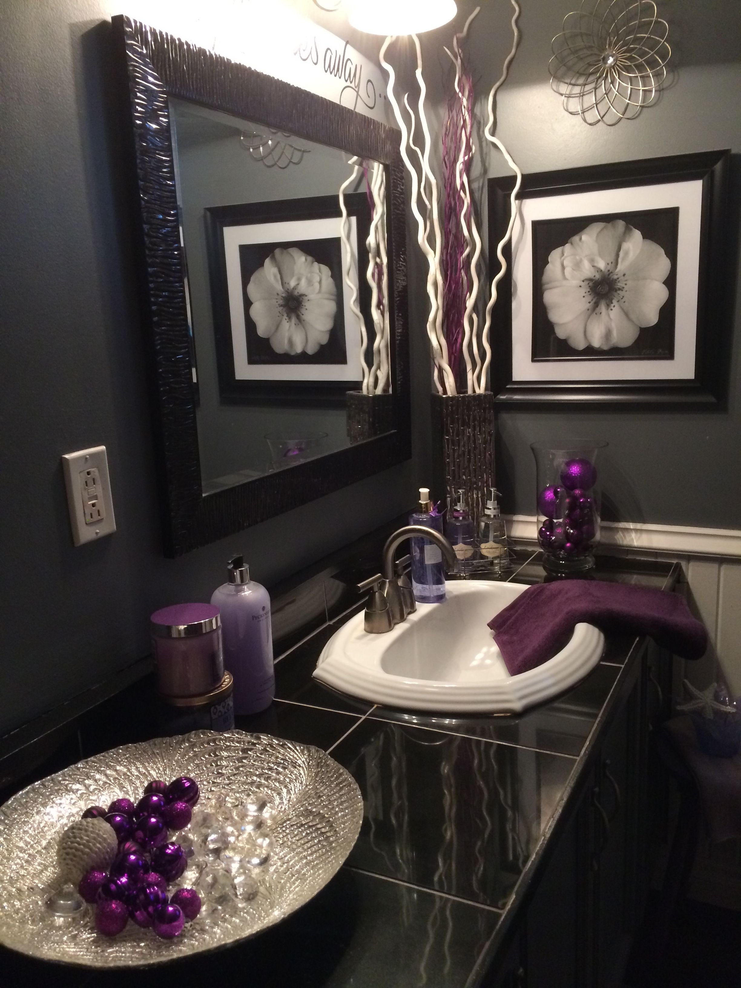 Black and Gray Bathroom Decor New Black and Grey Bathroom with Lavender Accents Home Sweet Home