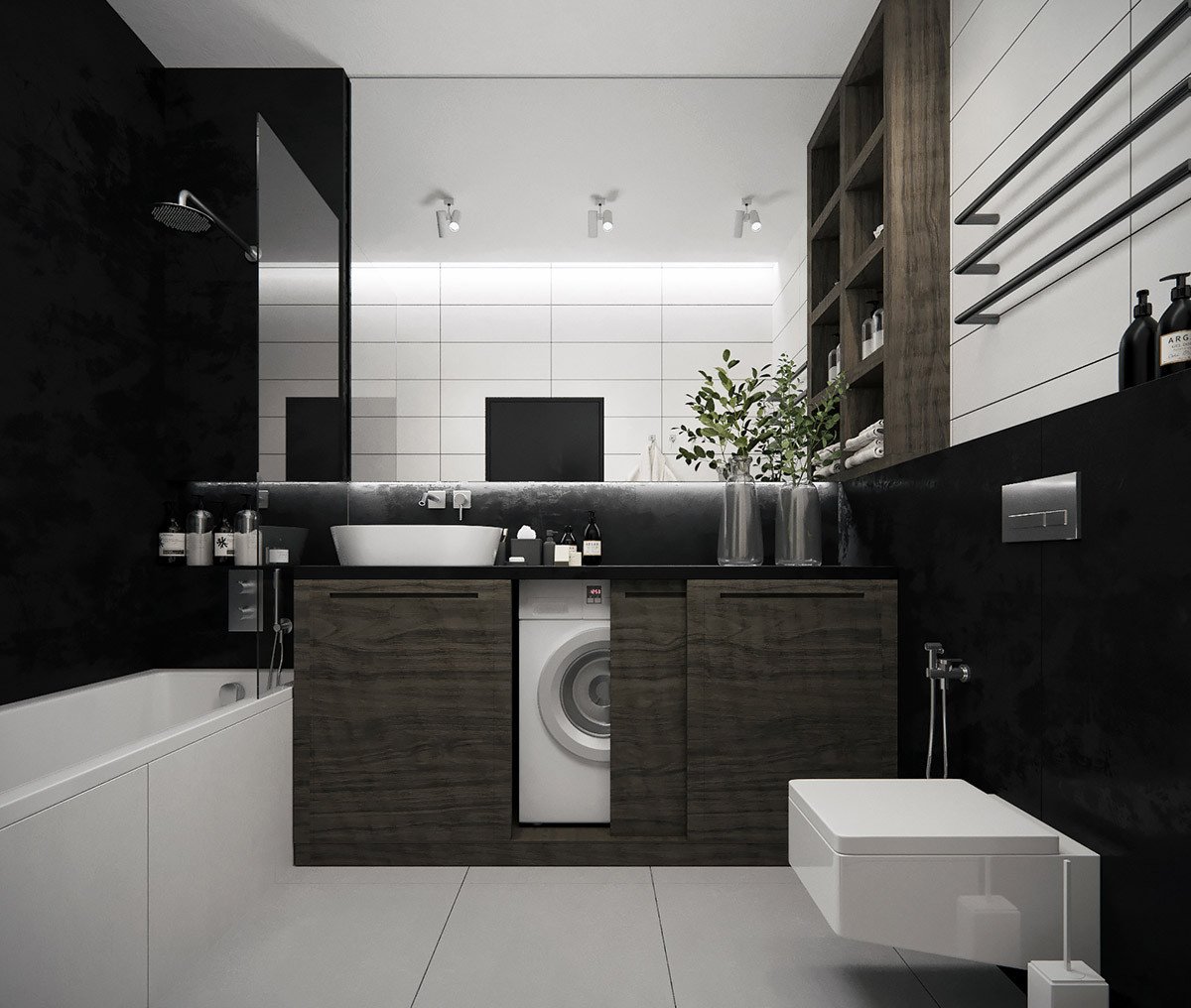 Black and Grey Bathroom Decor Awesome 36 Modern Grey &amp; White Bathrooms that Relax Mind Body &amp; soul