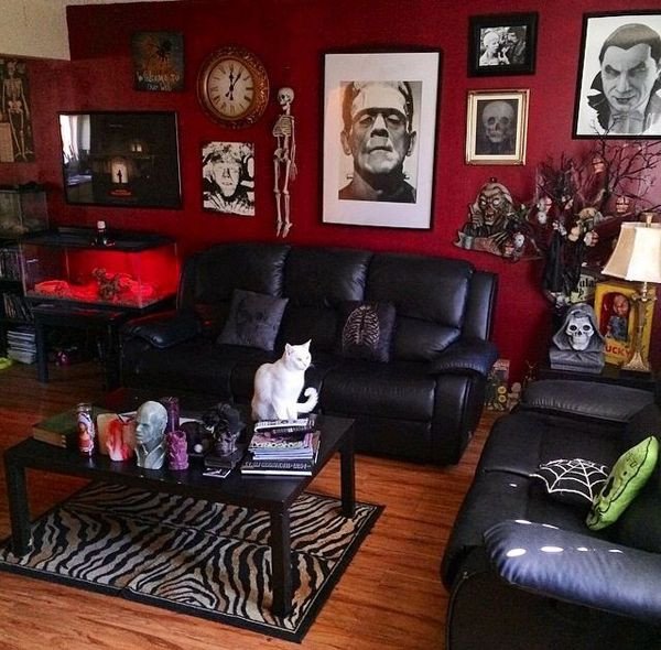 Black and Red Home Decor Awesome Interior Design Home Decor Home Accessories Rooms Living Rooms Gothic Goth Horror Black