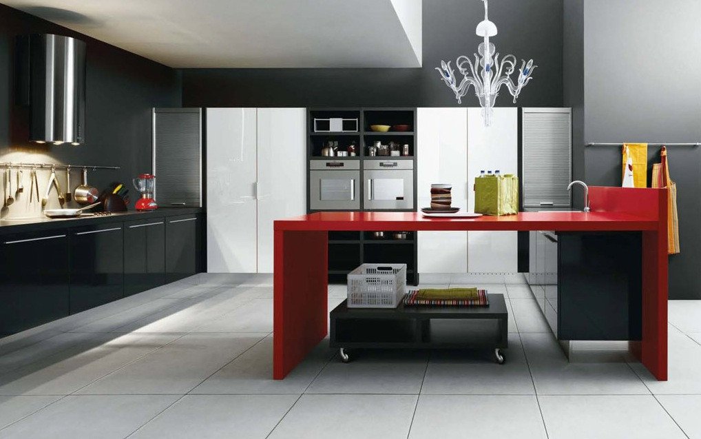 Black and Red Home Decor Unique Modern Kitchens From Cesar