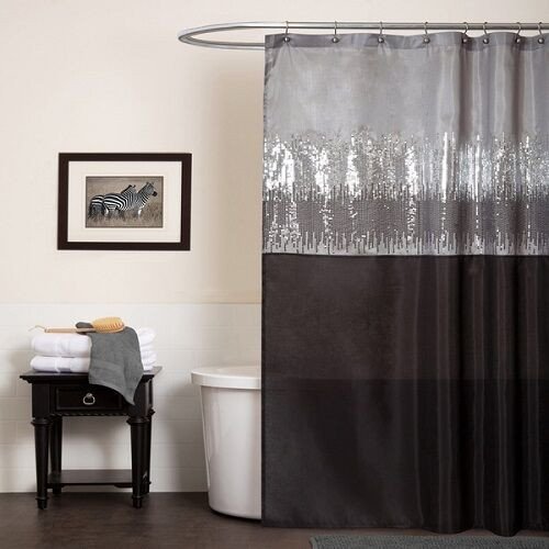 Black and Silver Bathroom Decor Fresh Silver Black Shower Curtain Gray Shimmer Bathroom Home Decor Fabric Bath Glitter