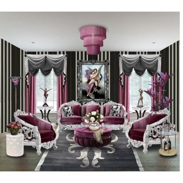 Black and Silver Home Decor Inspirational &quot;living Room 20 Purple Black and Silver&quot; by Ve Cher On Polyvore