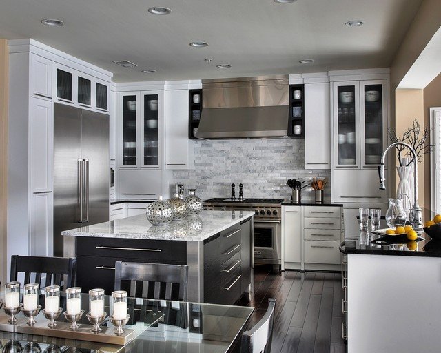 Black and Silver Kitchen Decor Elegant Stunning White Contemporary Kitchen Other Metro by Capitol Design Llc