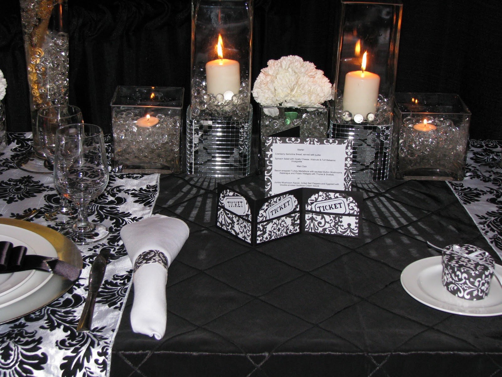 Black and Silver Table Decor Beautiful Special Moments Decorating Design Black &amp; White Damask with Silver