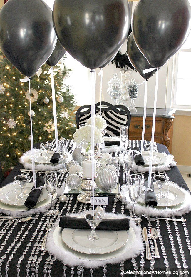 Black and Silver Table Decor Inspirational Black &amp; White &amp; Silver Holiday Table Celebrations at Home