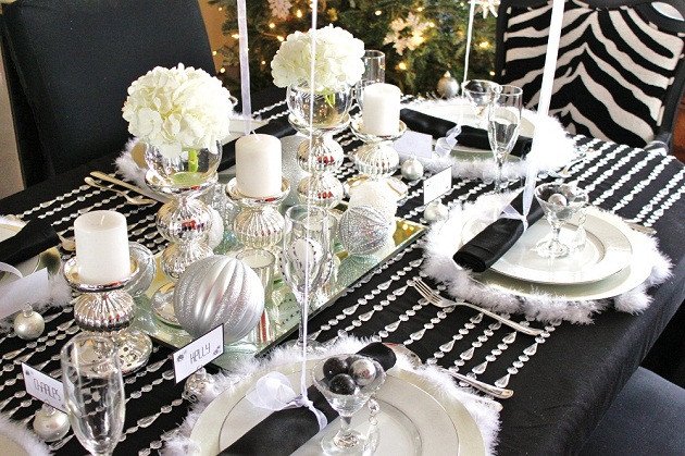 Black and Silver Table Decor Unique Black &amp; White &amp; Silver Holiday Table Celebrations at Home