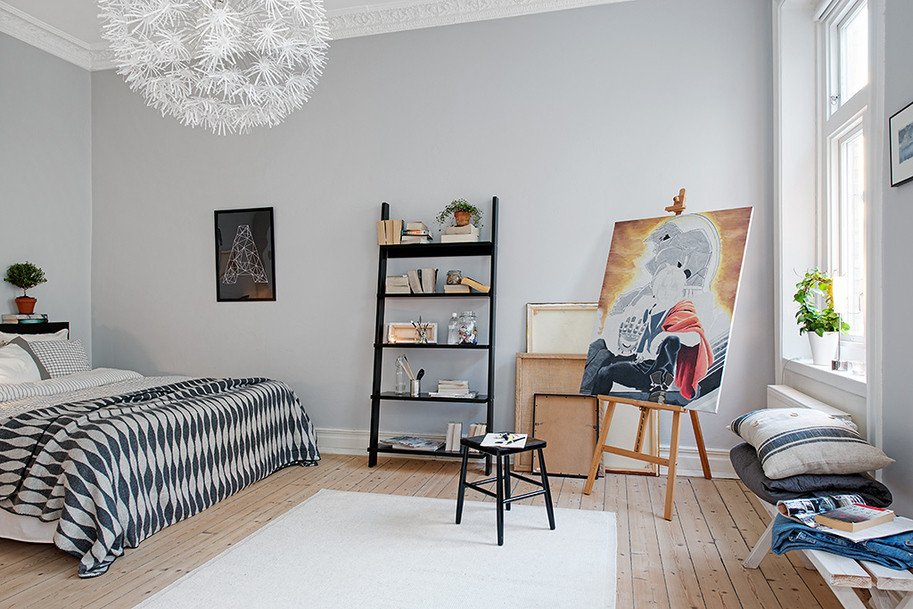 Black and White Bedroom Decor Elegant Swedish Apartment Boasts Exciting Mix Of Old and New