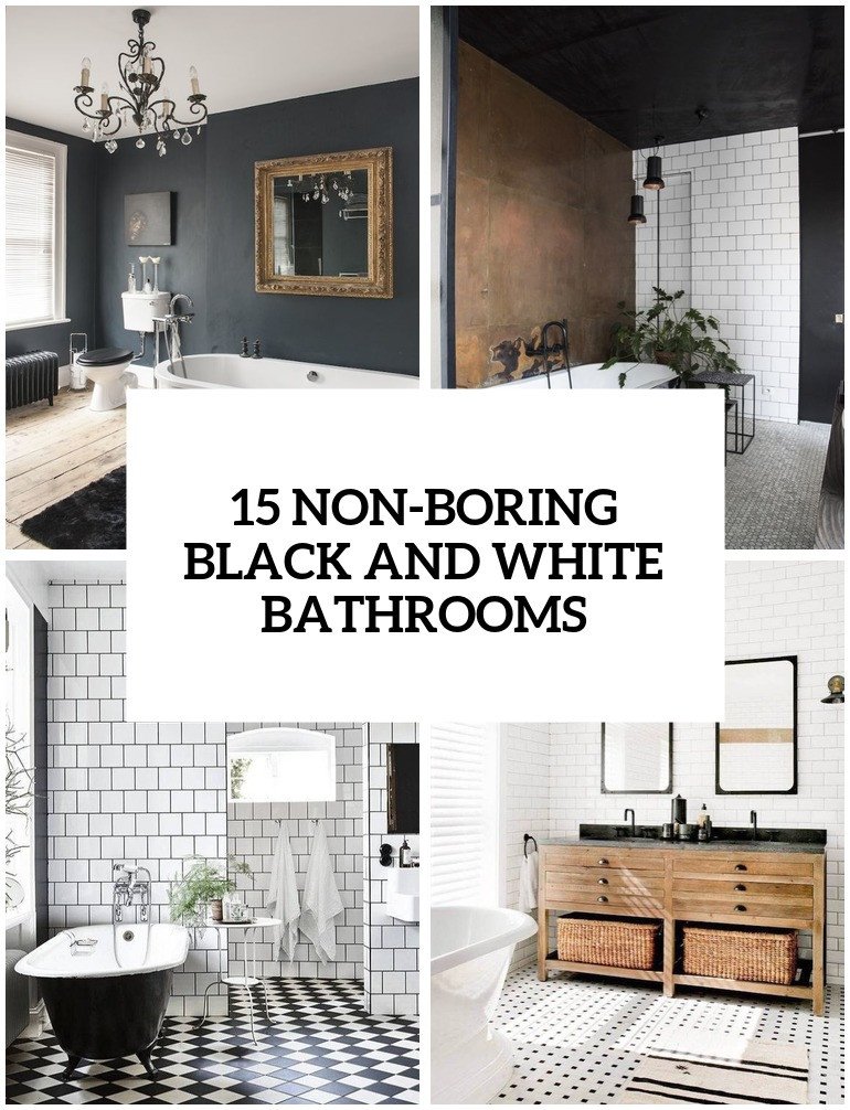 Black and White Decor Ideas Inspirational 15 Non Boring Black and White Bathroom Decor Ideas Shelterness