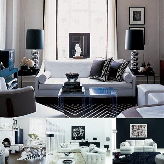 Black and White Living Room Decorating Ideas Elegant White and Black Room Ideas